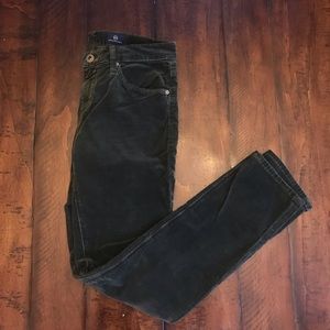 Dark green AG corduroys, The Stevie Ankle